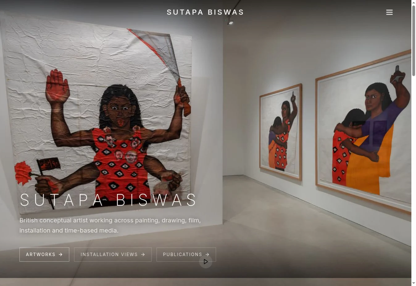 Sutapa Biswas · website screenshot